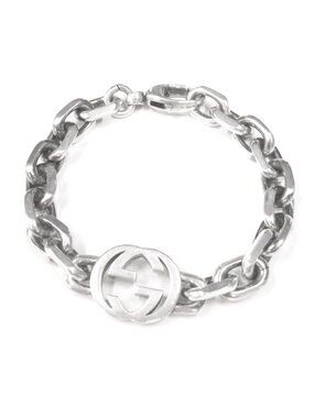 Gucci Interlocking Chain Bracelet Silver 17